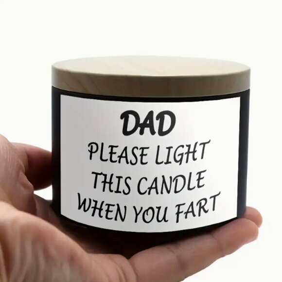 Dad Fart Candle Gag Gift Round Metal with Lid - Picture 3 of 3